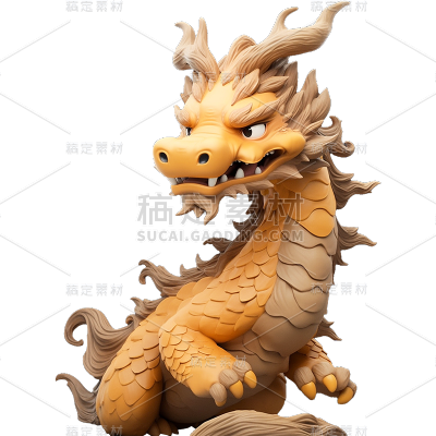 新年春节龙年通用3D中式拟人感生肖龙元素动物贴纸