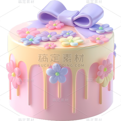 促销通用花朵软3D礼盒元素素材