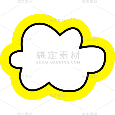 通用趣味彩色粗描边贴纸元素