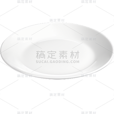 家居系列-通用-白色窄边浅盘子贴纸 
