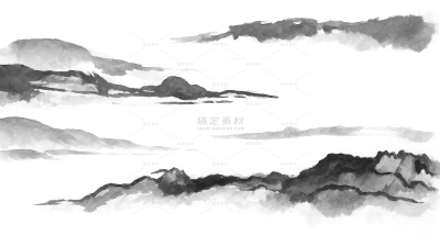 风光系列国风水墨山水贴纸（td）