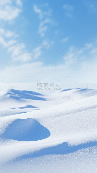 冬季冬天通用简约实景白色雪地雪山天空背景