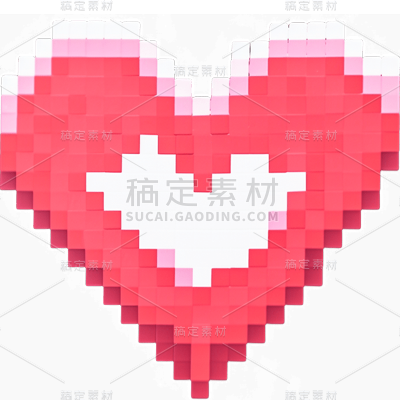 像素风彩色爱心贴纸