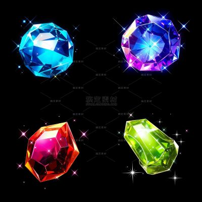 珠宝系列梦幻感特效发光钻石宝石元素