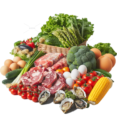 果蔬通用写实多品类蔬菜肉蛋奶组合