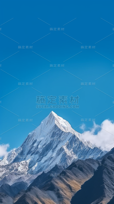山峰山脉雪山自然风景景观