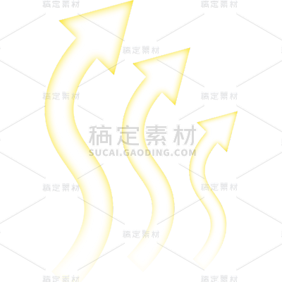 特效通用黄色透气箭头图标元素素材