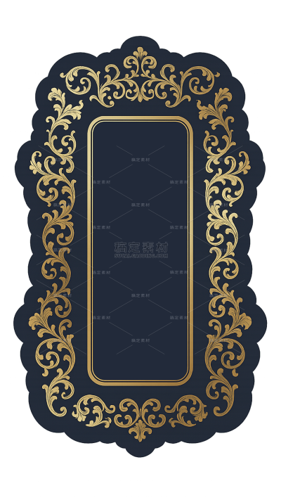 常规内容-边框系列中国风复古黑金中式纹样单个边框