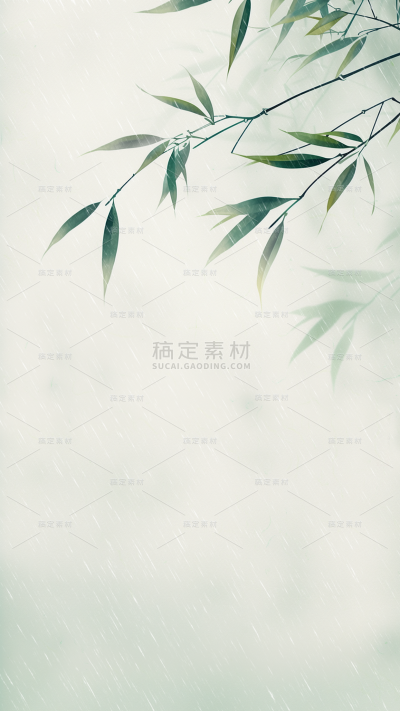 中国风通用古风绿植元素背景绿色竹子图片素材