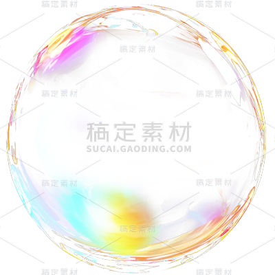 通用彩色透明气泡冒泡元素贴纸