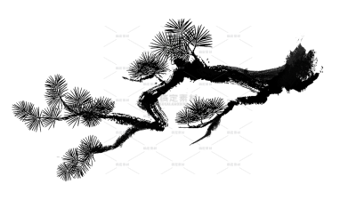 植物系列松树国风元素贴纸（td）