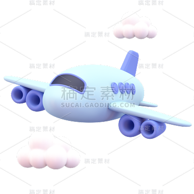 旅游出行交通工具飞机3D贴纸