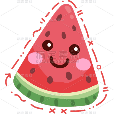 果蔬通用-可爱描边拟人水果元素