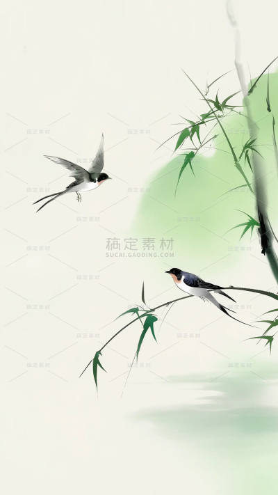 中国风新中式水墨极简山水背景