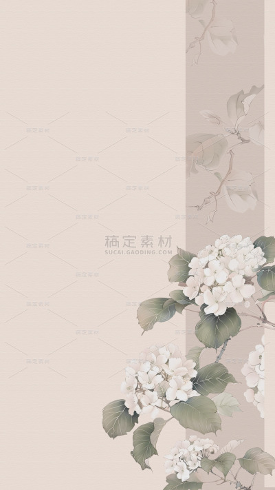 中国风通用古风花朵宣纸国画背景图片素材