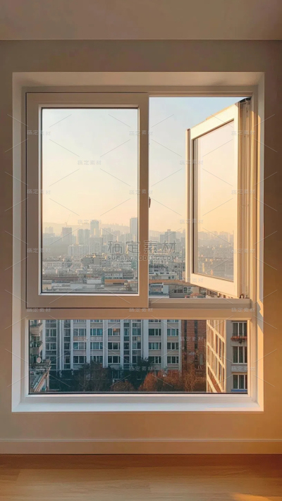 家居系列-通用-写实窗户带城市风景背景图片