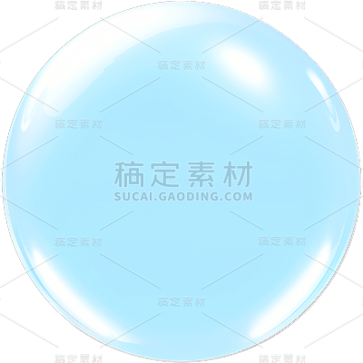 通用简约风蓝色透明气泡元素素材