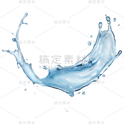 蓝色水花元素
