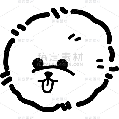 小红书爆款可爱涂鸦小狗动物头像贴纸AI