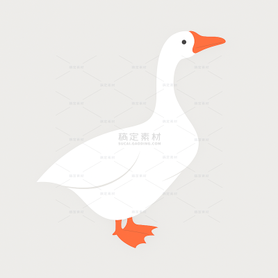 动物系列插画风白鹅（td）