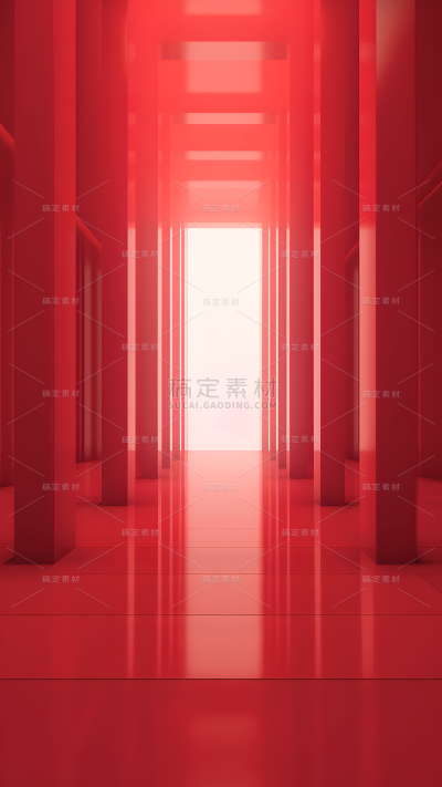 通用简约立体现代感时尚感红色空间背景