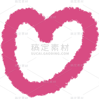 马克笔涂鸦手帐风简单标记爱心标记贴纸