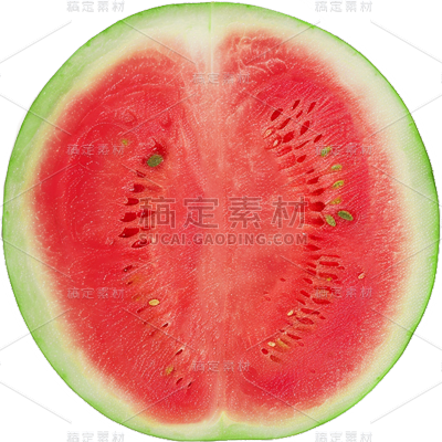 夏季果蔬通用实景半弧西瓜切块元素素材