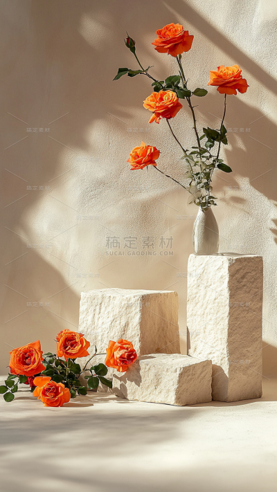 背景系列黄色光影感大理石展台