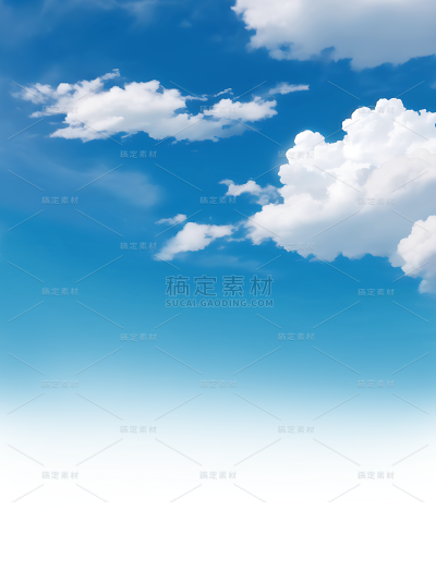 风光系列实景蓝天白云元素贴纸