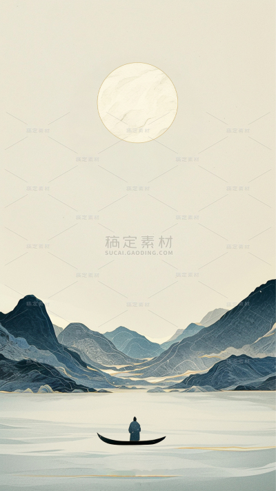 中国风新中式抽象山水背景图片