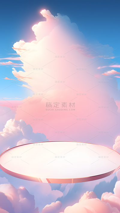 通用天空展台蓝色背景