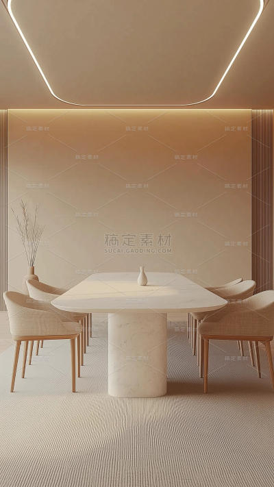 建筑系列通用奶油风室内家居桌椅图片