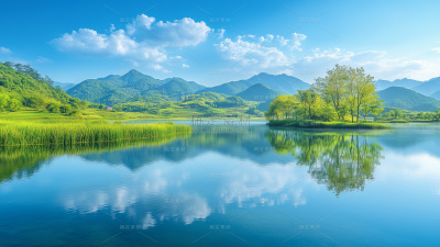 常规系列湖泊山脉实景图通用背景素材