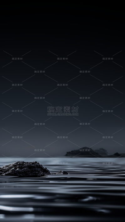 通用黑色水面简约场景背景素材
