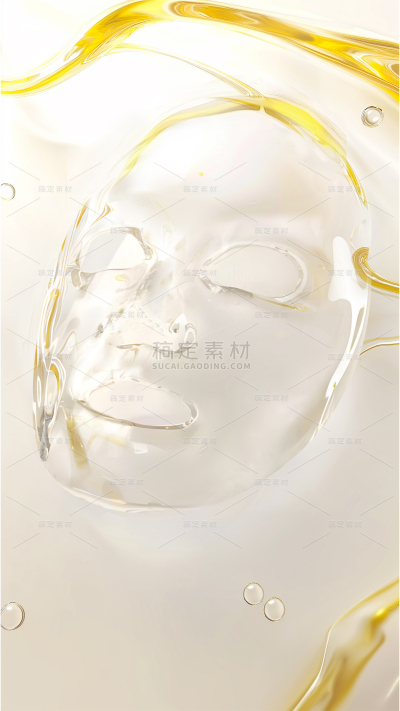 美妆系列轻奢感面膜分子背景