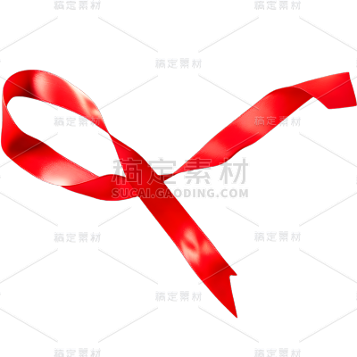 通用红色彩带丝带飘带装饰元素贴纸