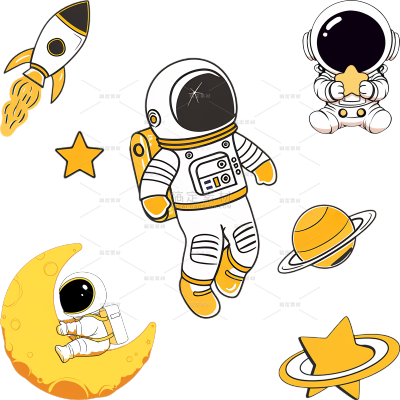 宇宙系列宇航员系列元素组合贴纸