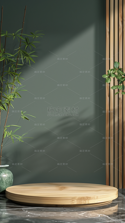 中国风通用新中式展台实景光影展示背景图片素材