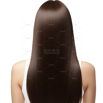 人体部位写实背面柔顺的长发直发