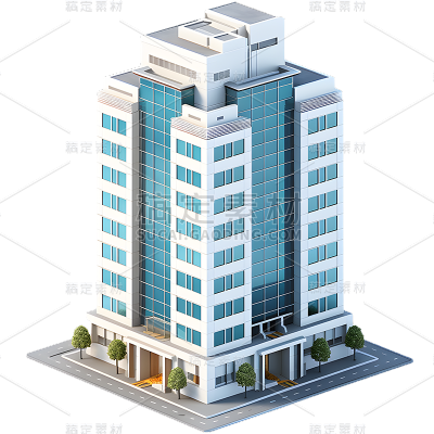 立体3D大楼建筑大厦办公楼元素
