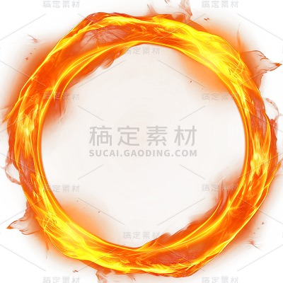 通用红色火圈燃烧的火焰圈元素贴纸