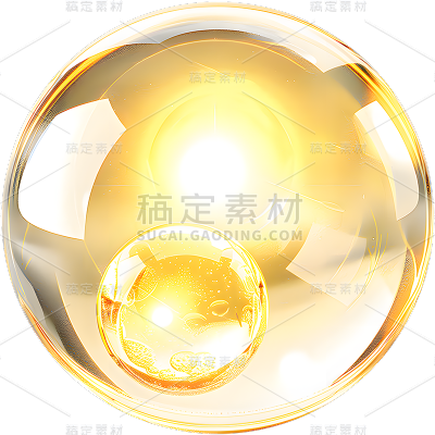 特效通用金色水珠精华分子元素素材