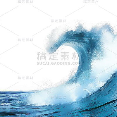 通用蓝色合成大片海浪元素素材