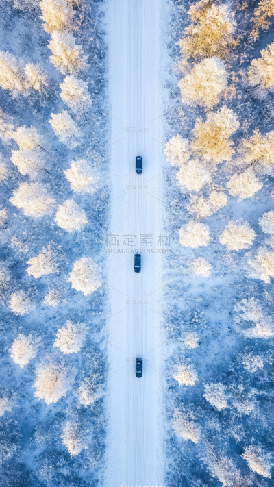 冬天通用俯视航拍冬季背景