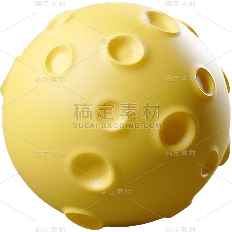 3S立体三维黄色月亮月球