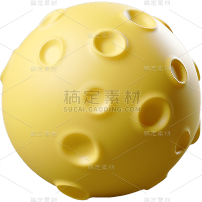 3S立体三维黄色月亮月球