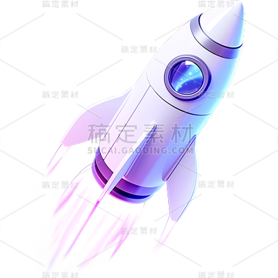 交通系列3D带光效发射火箭贴纸
