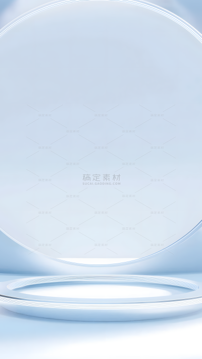背景系列科技风蓝白简约圆形展台背景