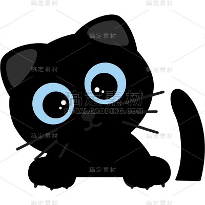 爆款卡通头像猫咪黑猫贴纸