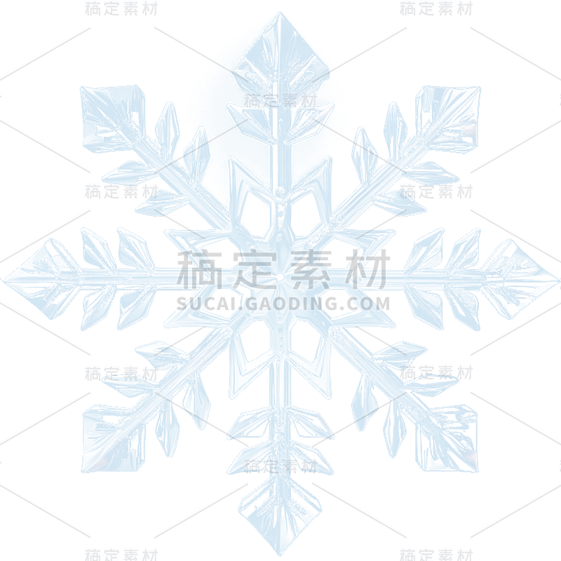 3D立体透明雪花贴纸